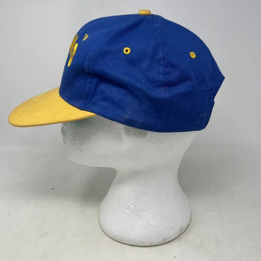 VINTAGE 90s Los Angeles Rams Snapback Hat Cap Adjustable Yellow Blue Size Youth